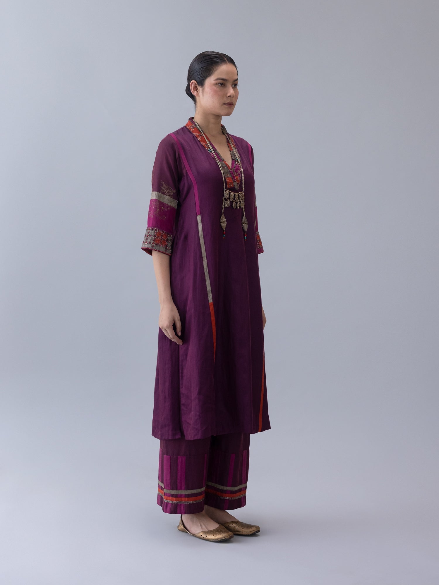Utsang Wine Kurta