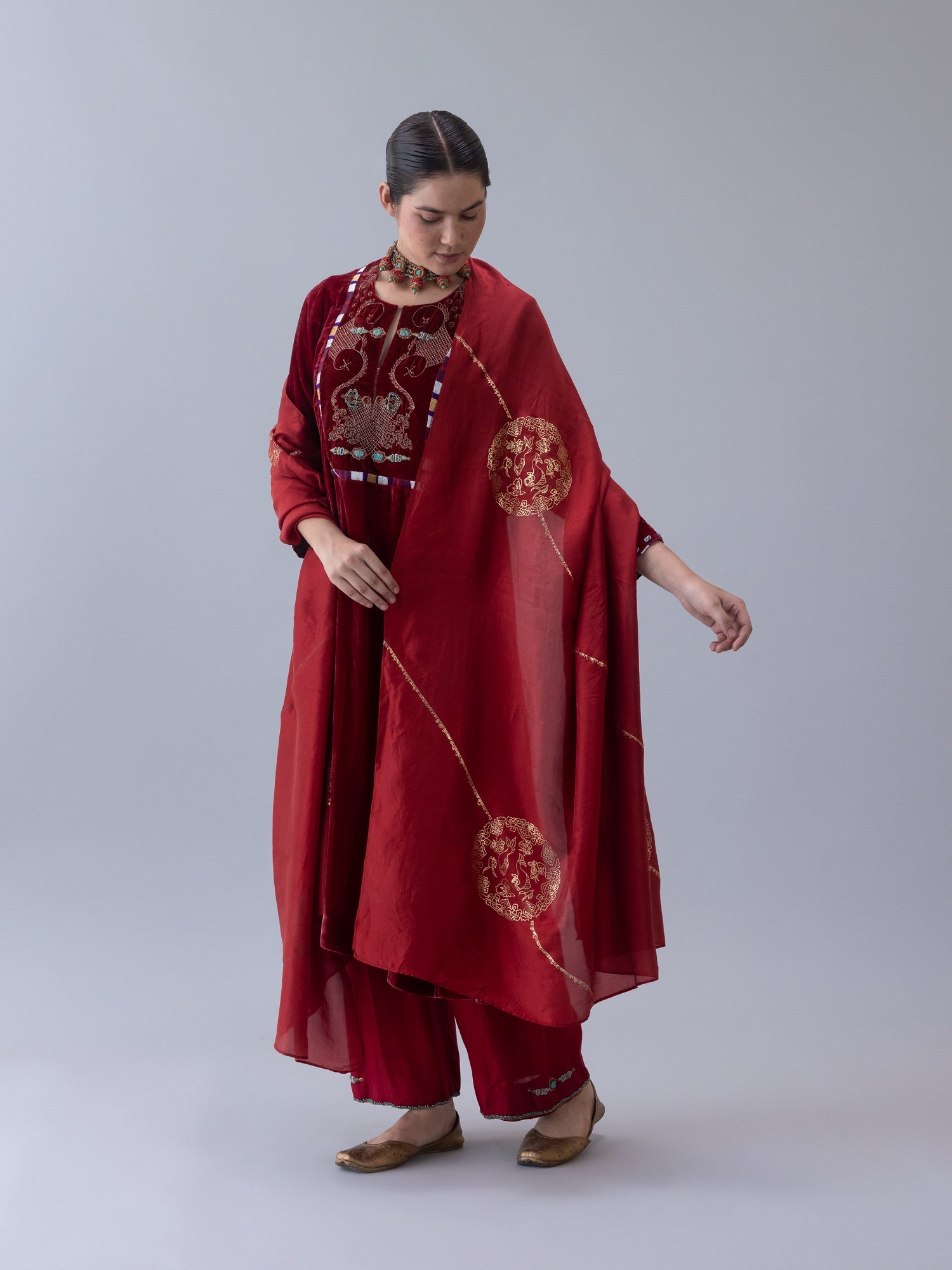 Chimi Red Dupatta
