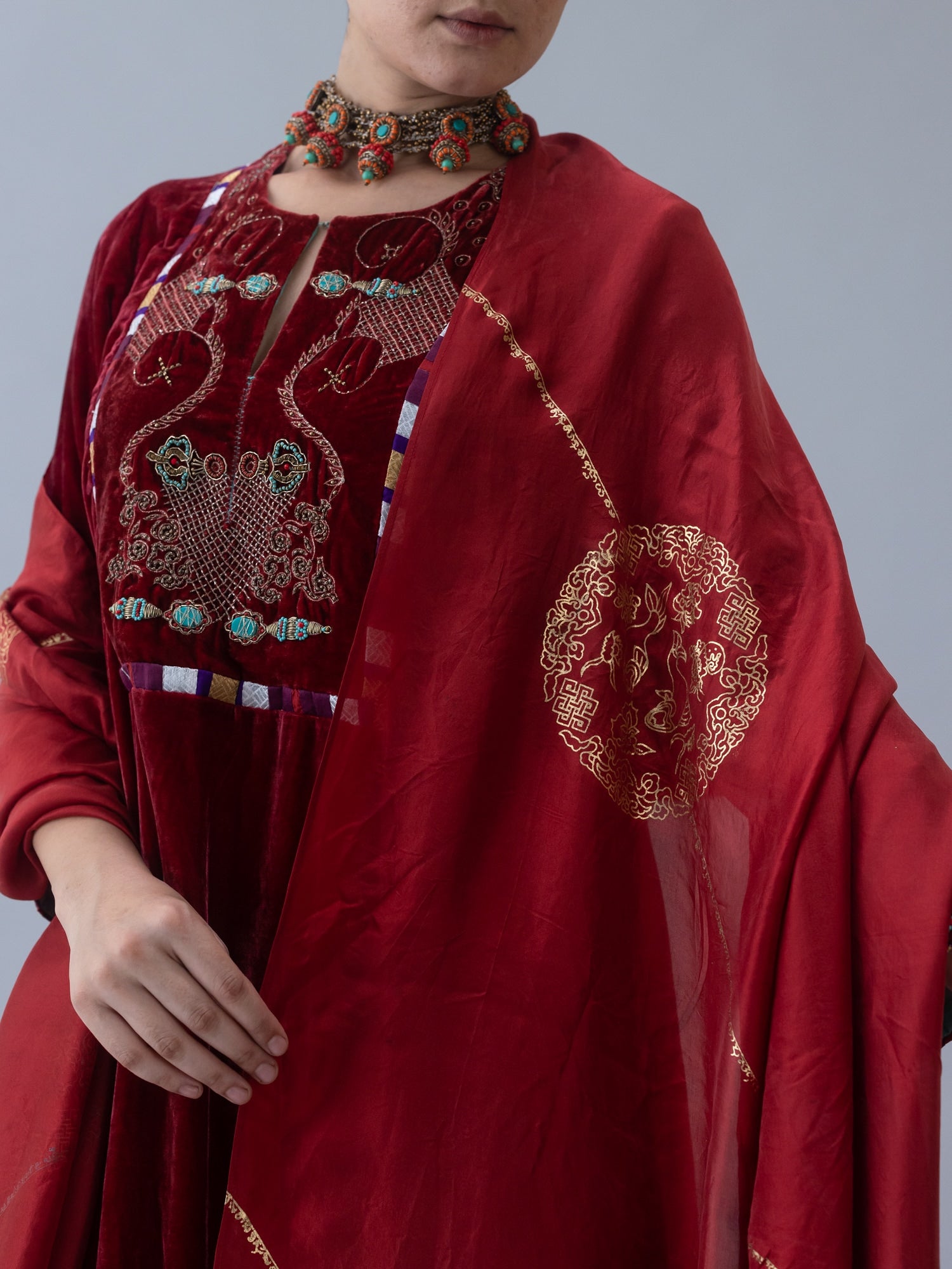 Chimi Red Dupatta