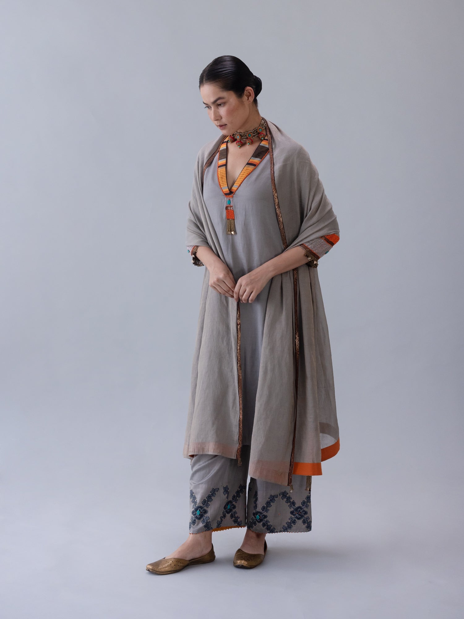 Gawa Grey Dupatta