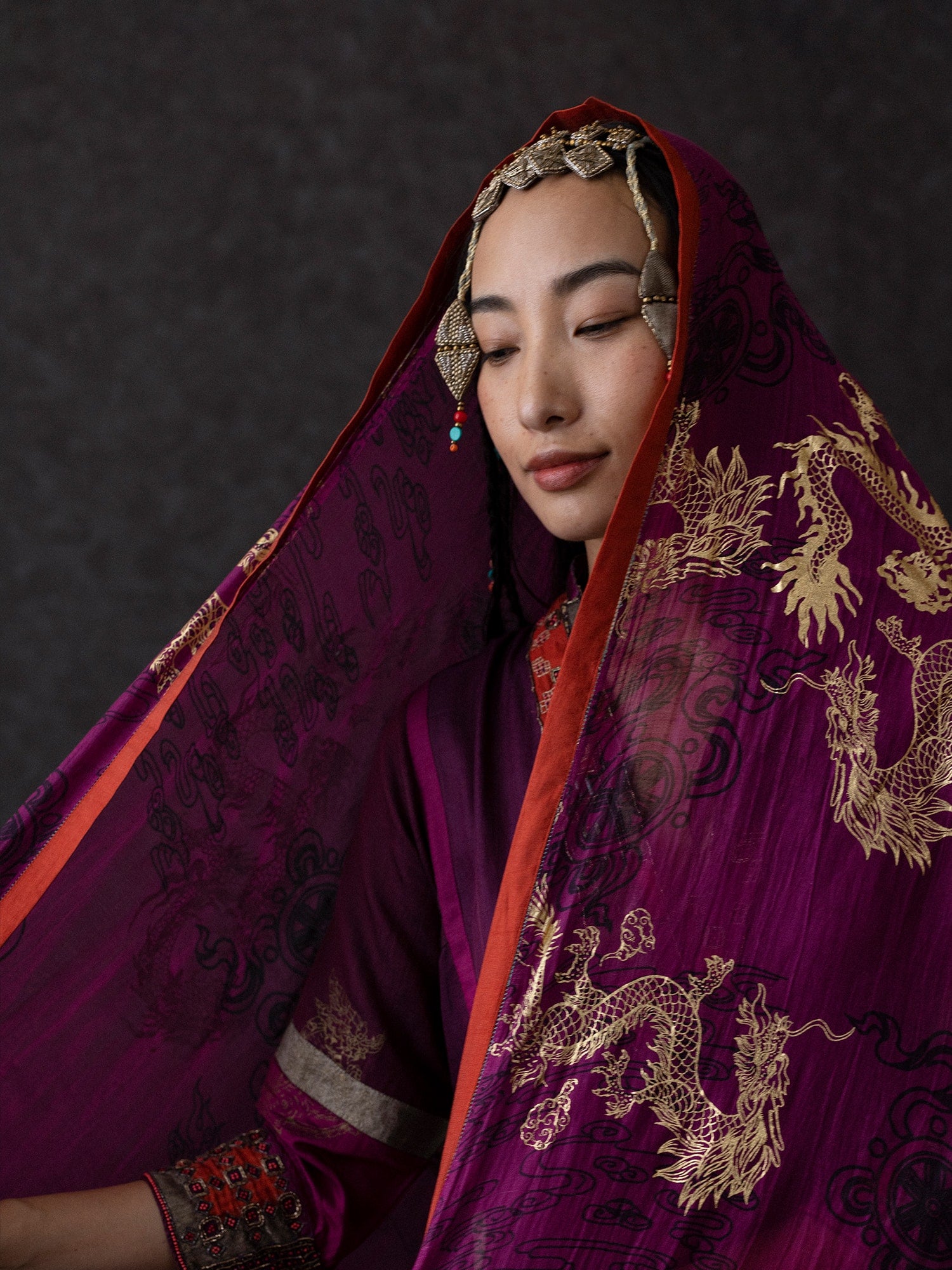 Kora Wine Dupatta