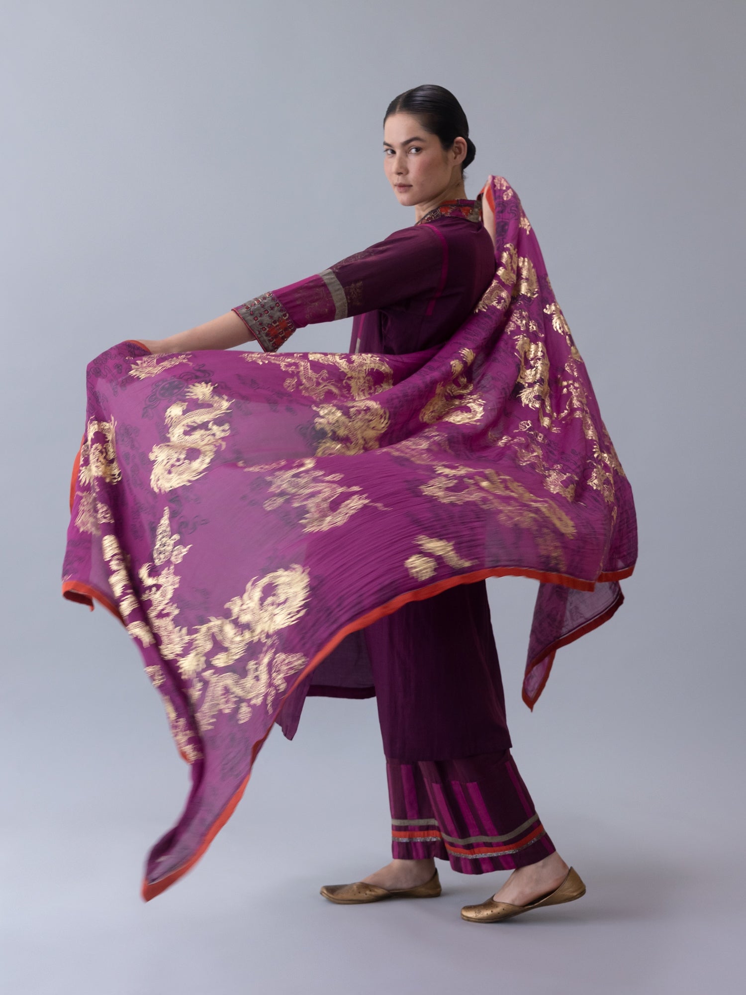 Kora Wine Dupatta
