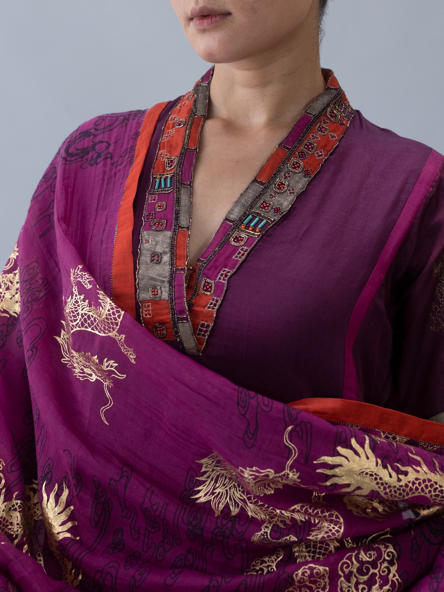 Kora Wine Dupatta