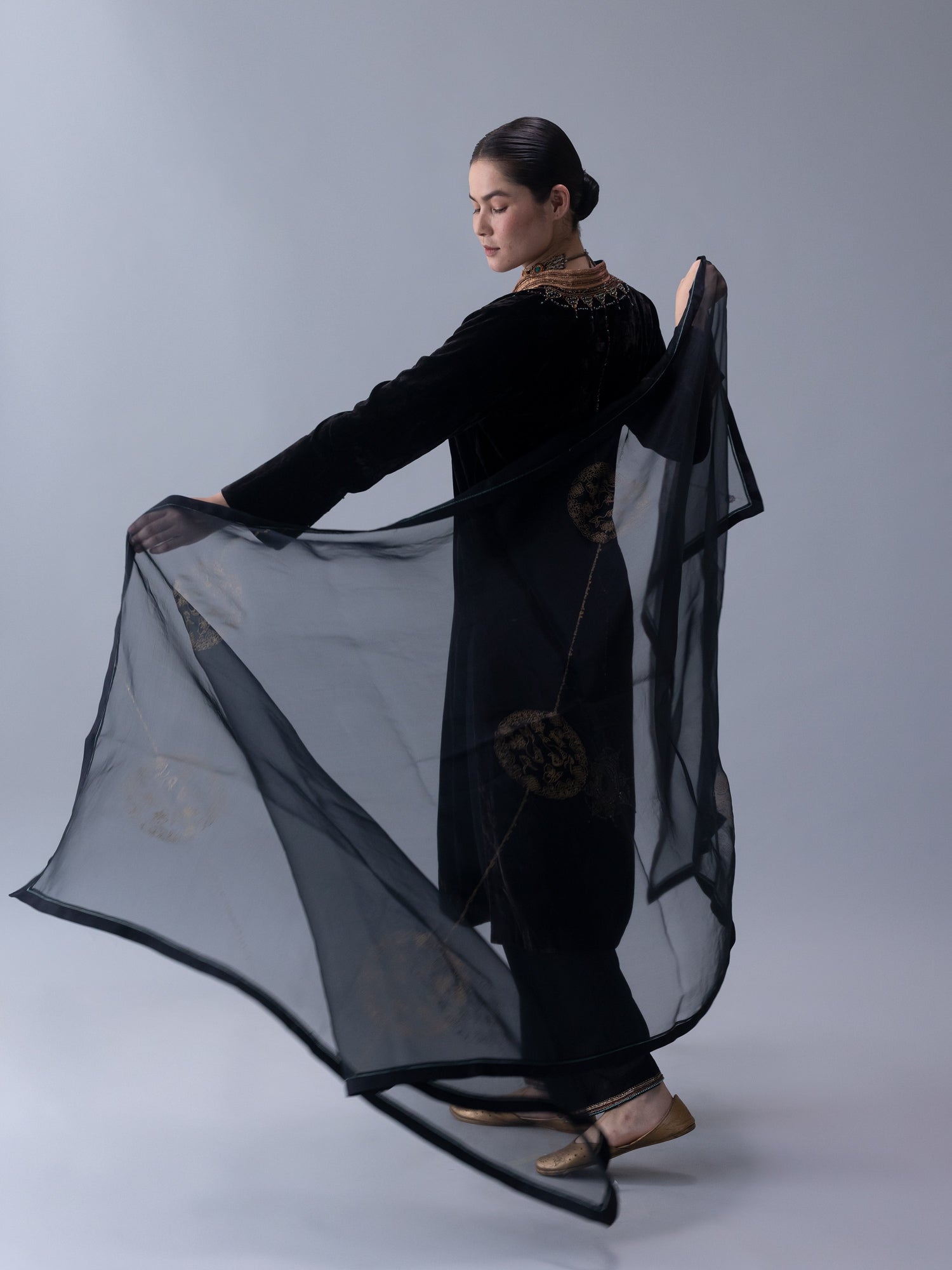 Kunzang Black  Dupatta