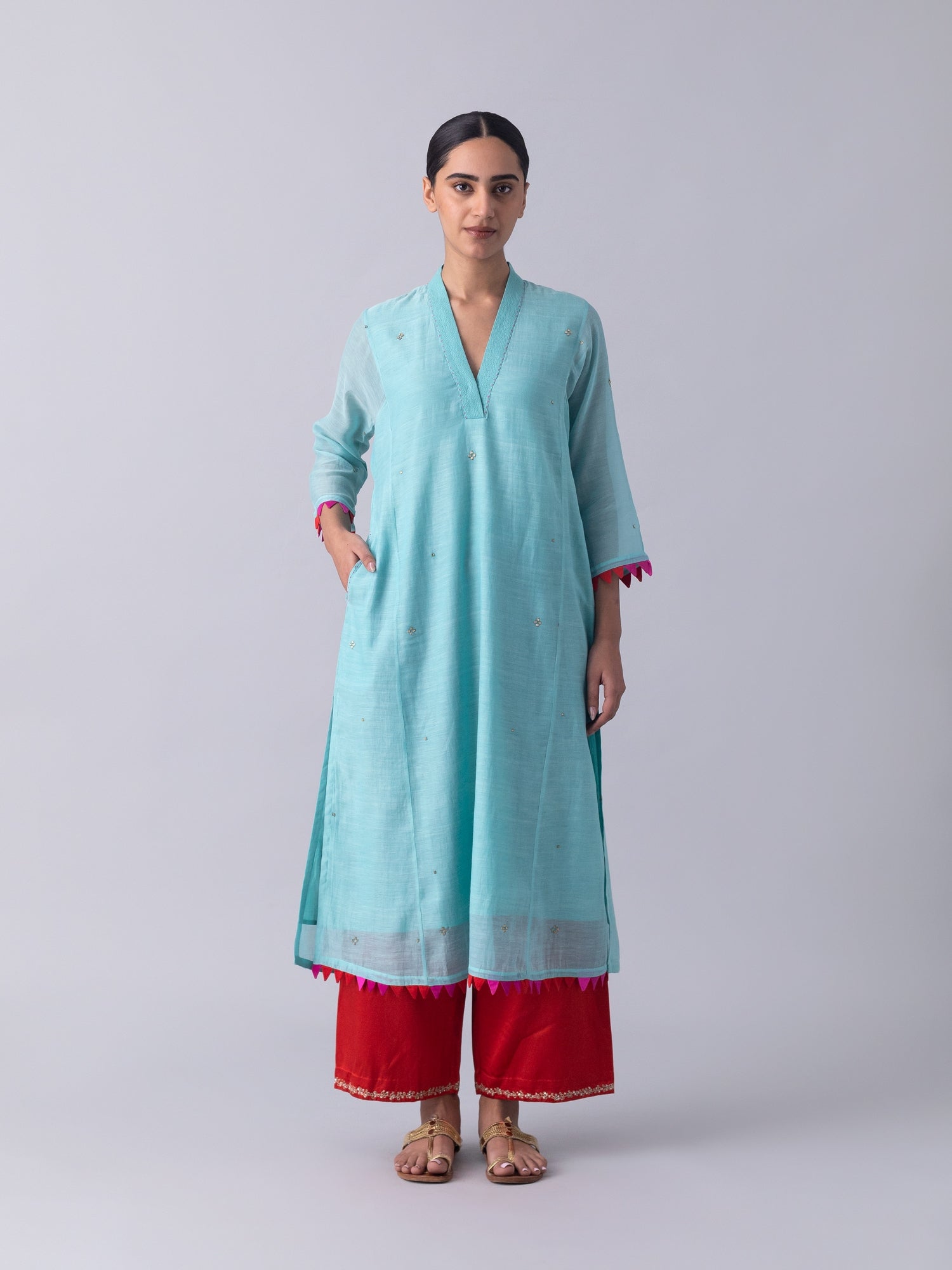 Gulbakshi Blue Kurta