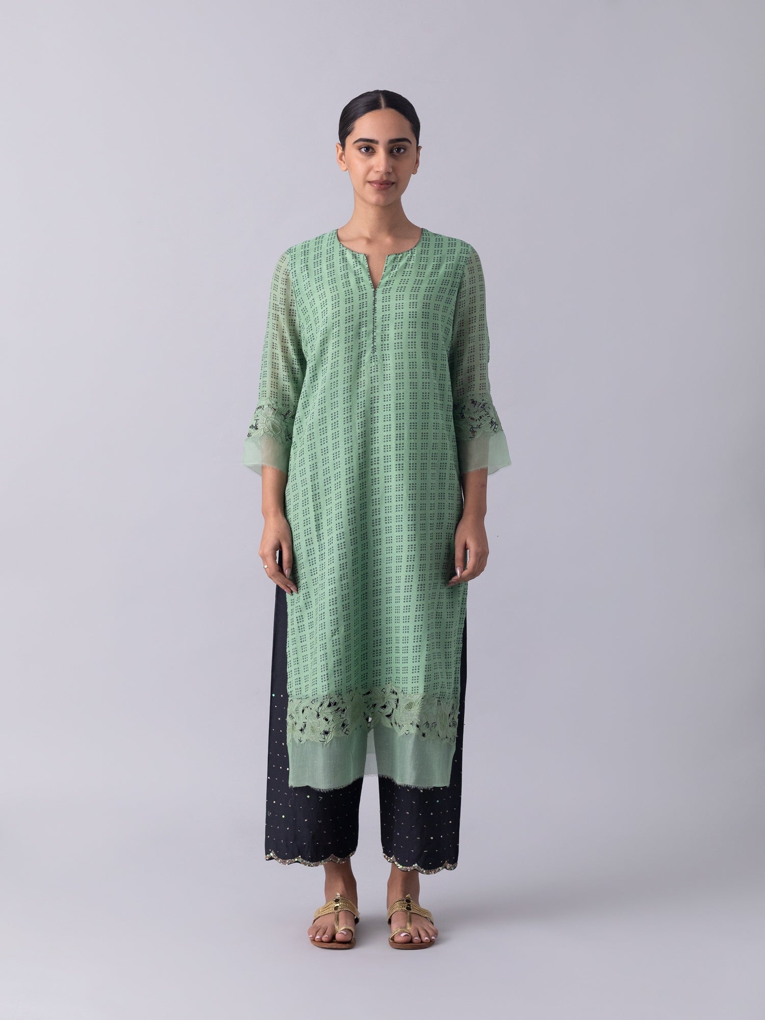 KhusKhus Green Kurta