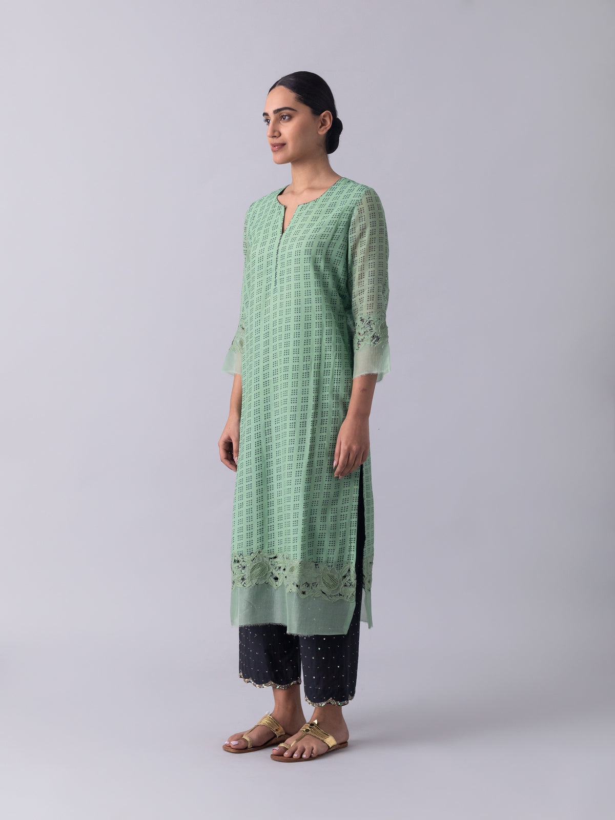 KhusKhus Green Kurta