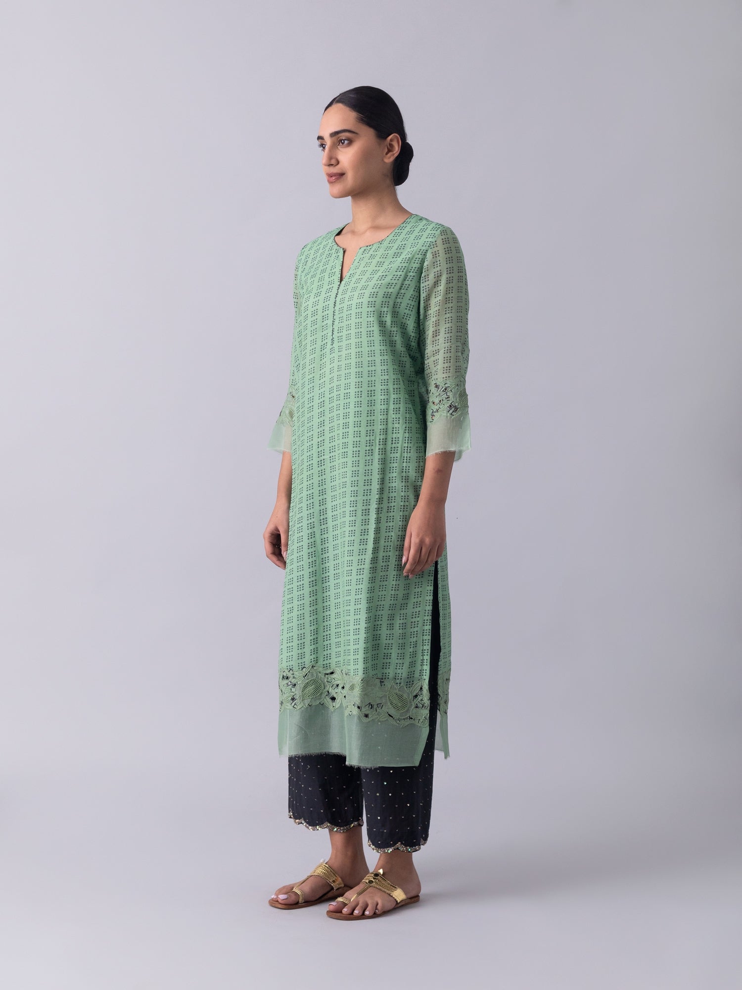 KhusKhus Green Kurta