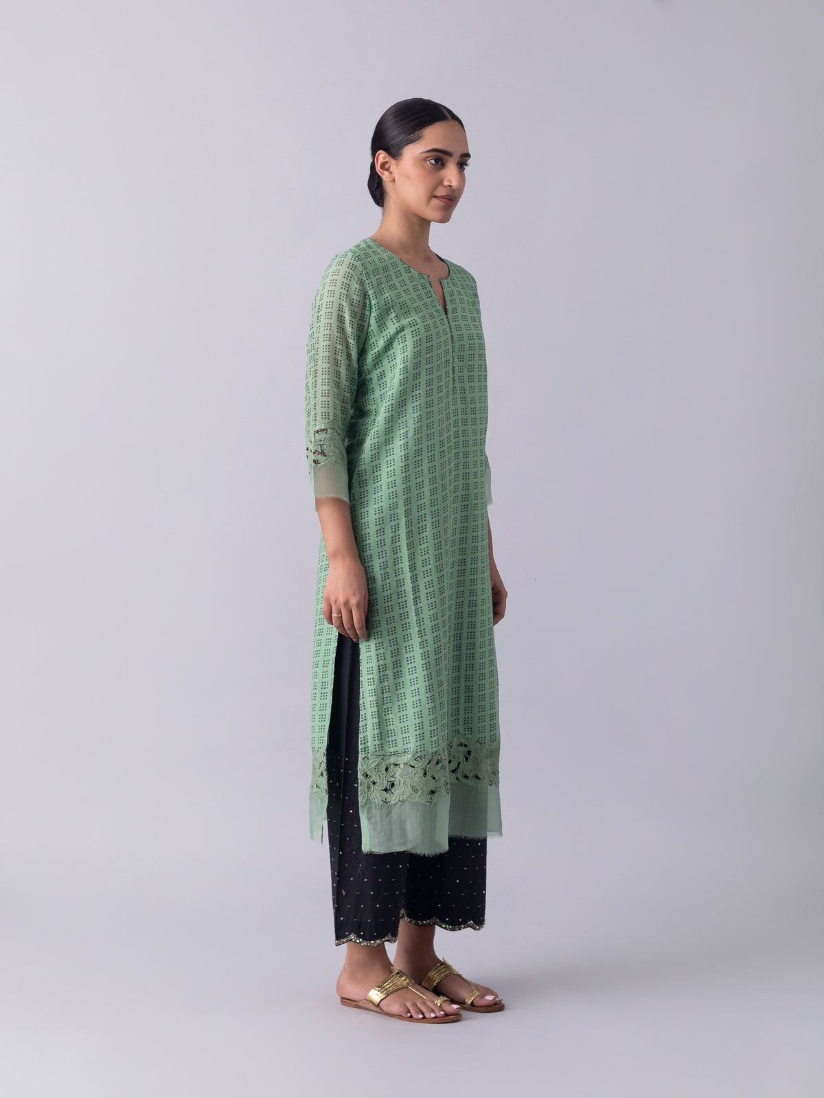 KhusKhus Green Kurta