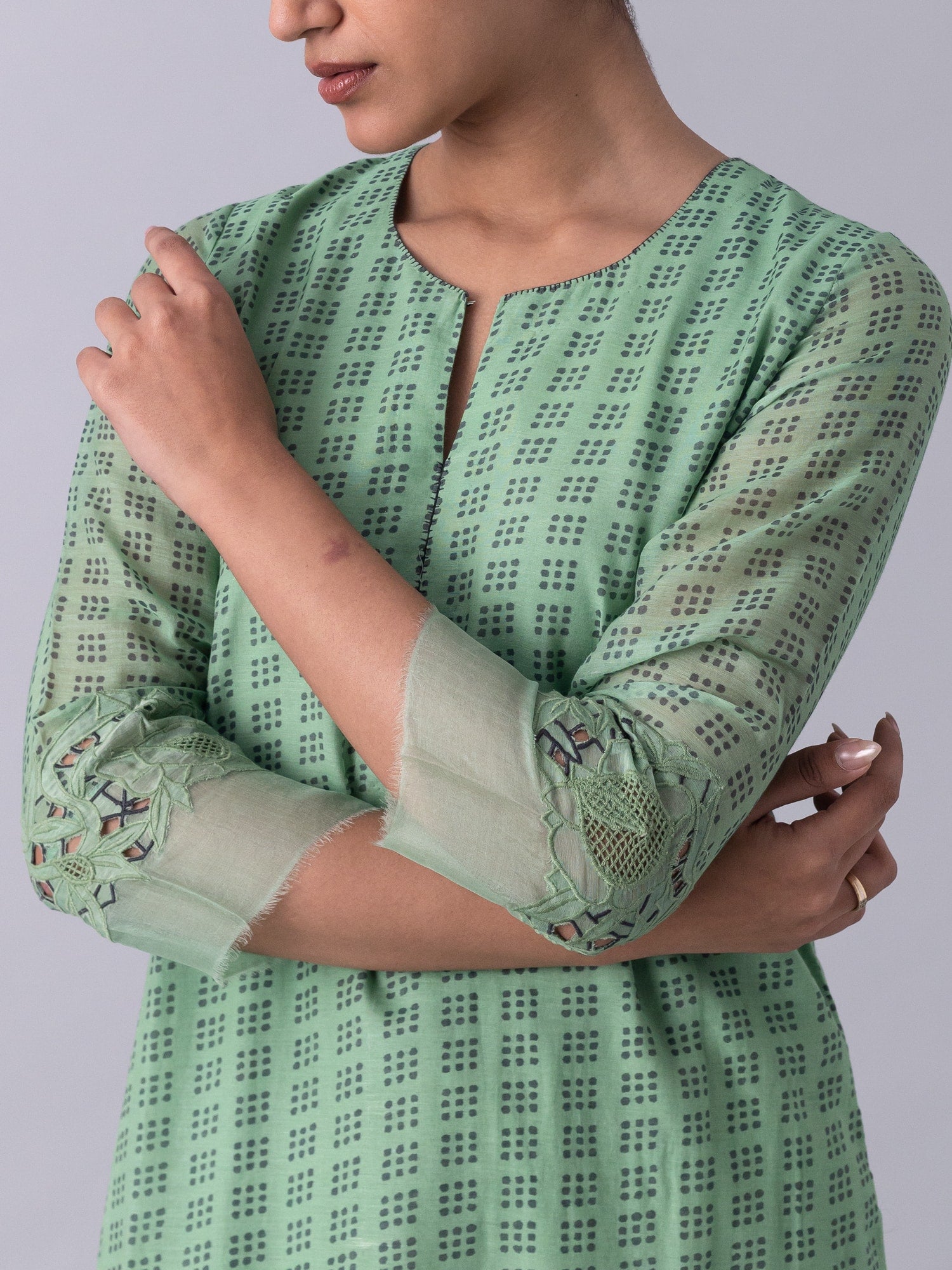 KhusKhus Green Kurta