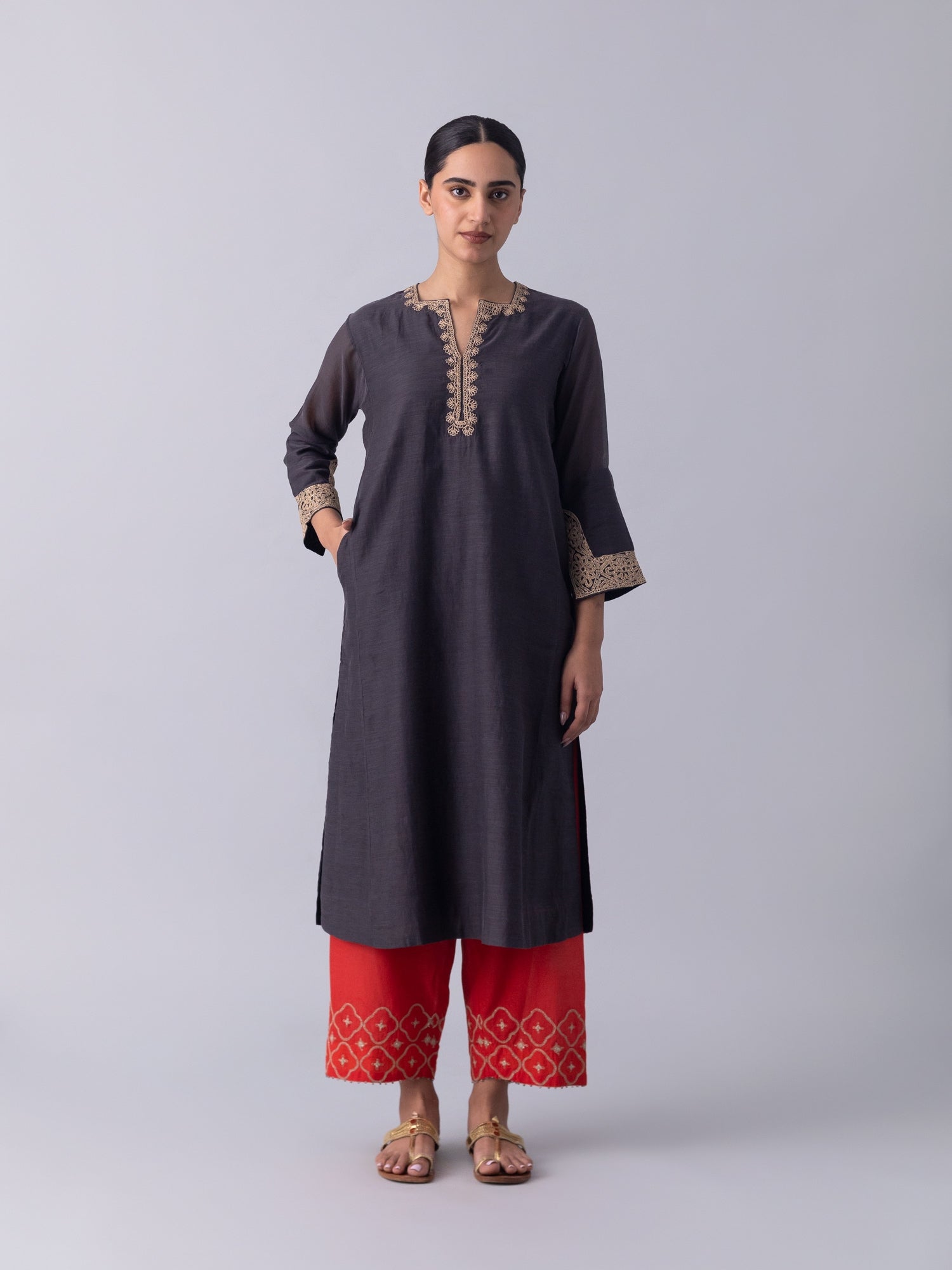 Cheent Charcoal Kurta