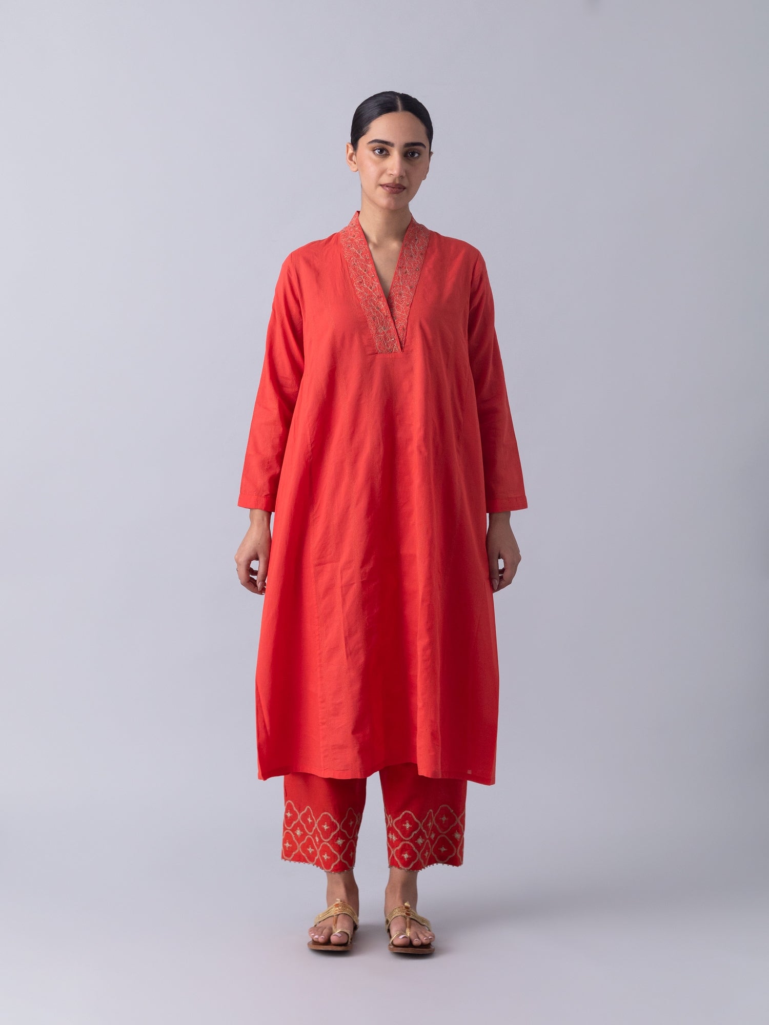 Endek Red Kurta