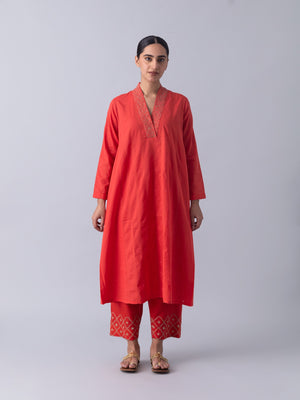 Endek Red Kurta