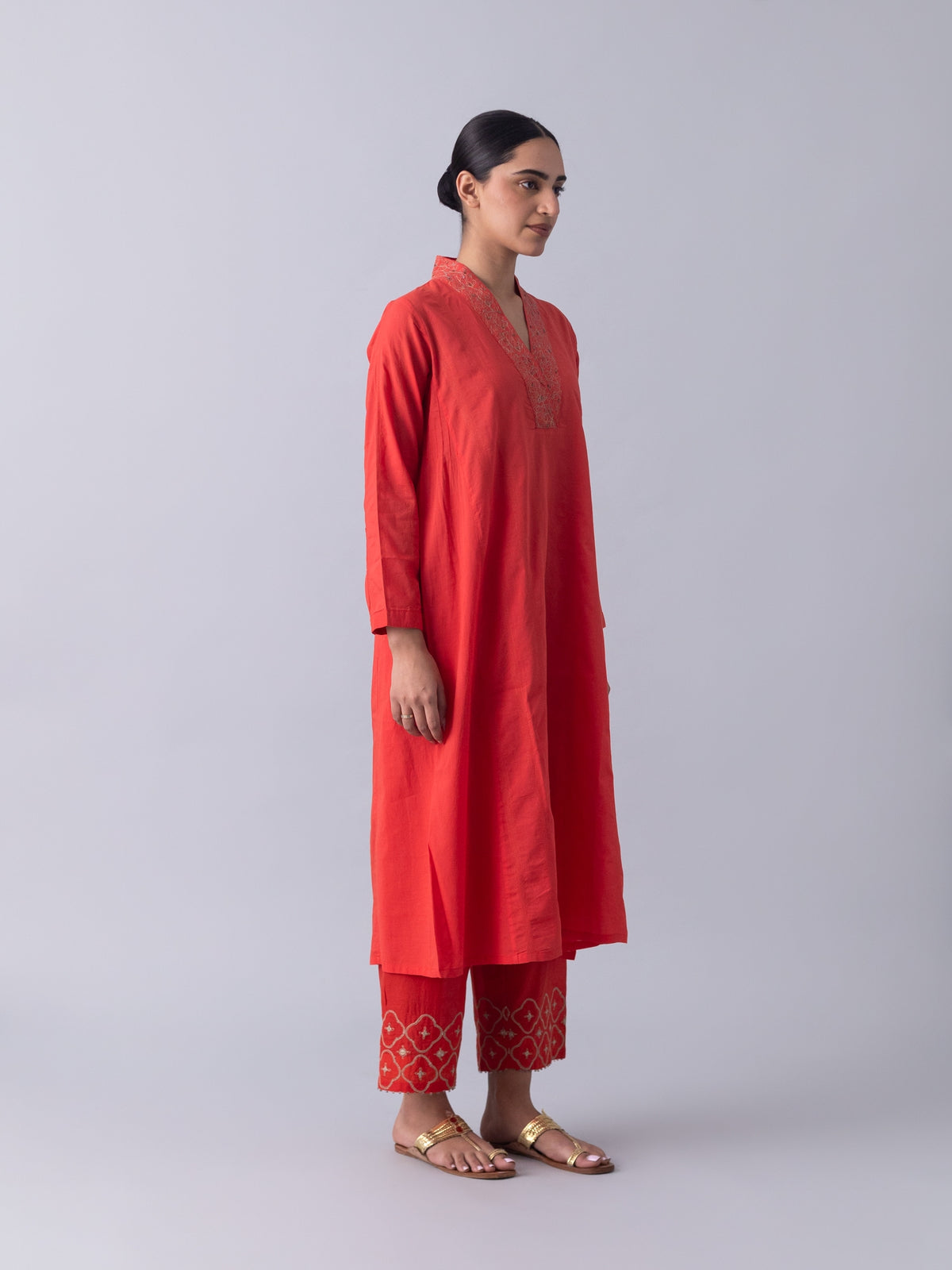 Endek Red Kurta