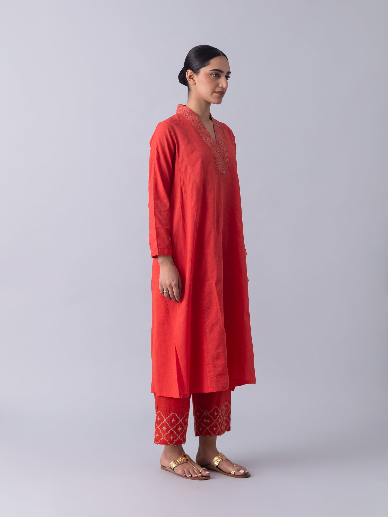 Endek Red Kurta