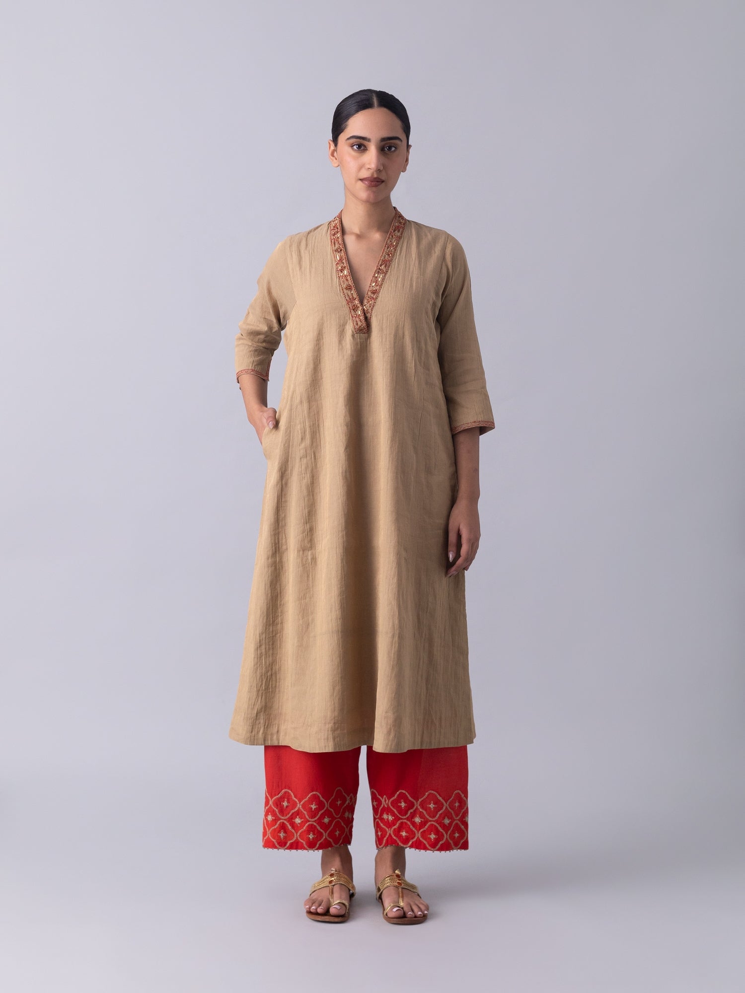 Kamben Beige Kurta