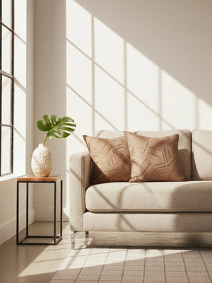 Peadeyy (set of 2)Brown Cushion Cover