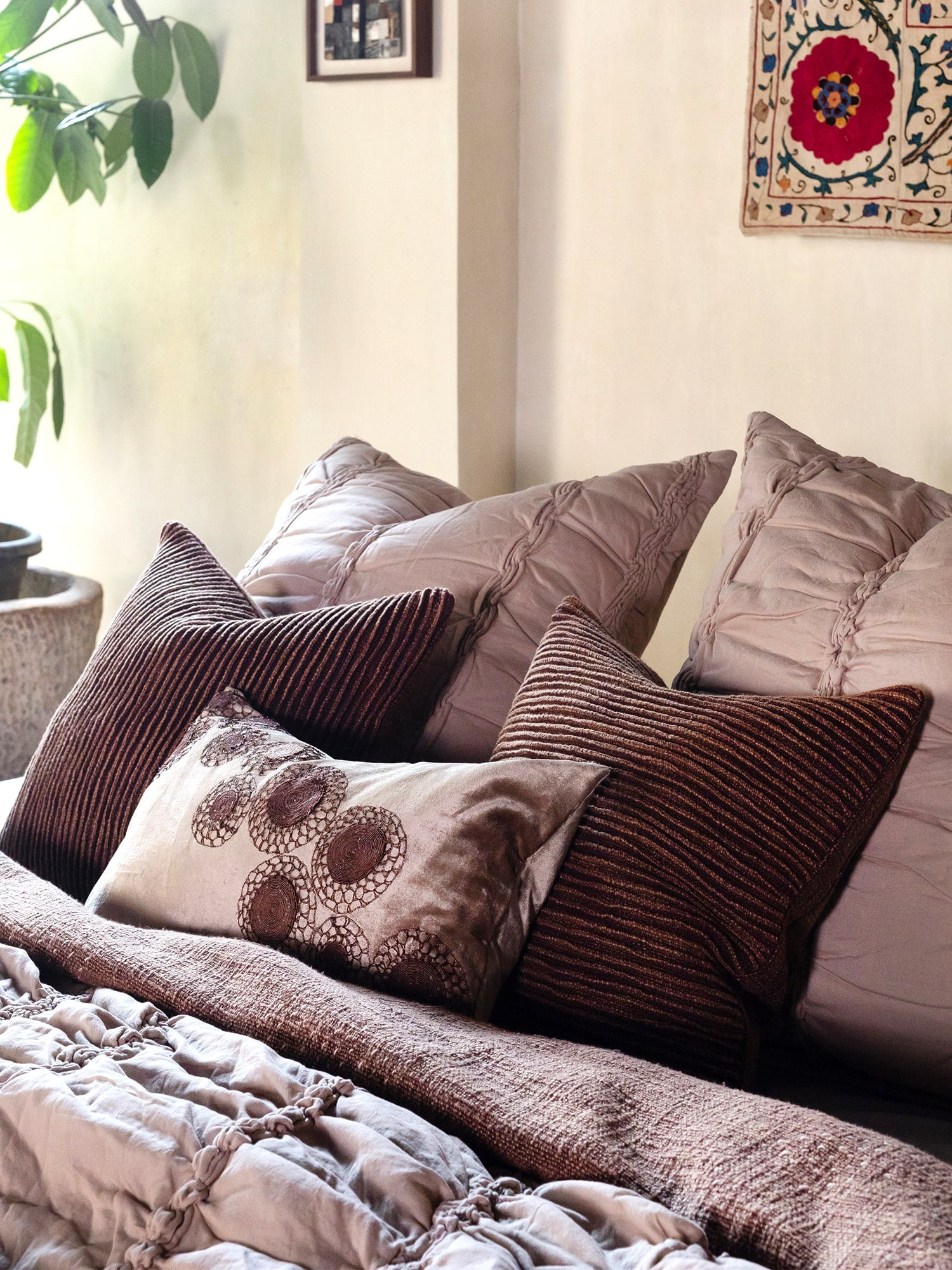 Trace Set Of 3 French Grey  Bedding Set