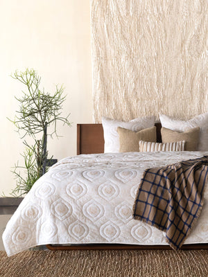 Mehrab Set Of 3 Natural  Bedding Set
