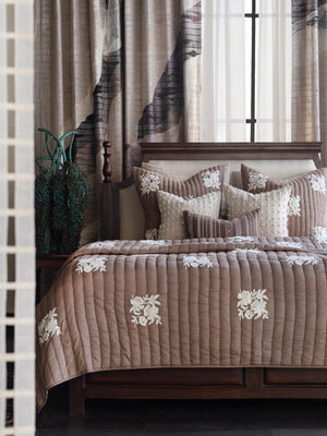 Floria Set Of 3 Stone  Bedding Set