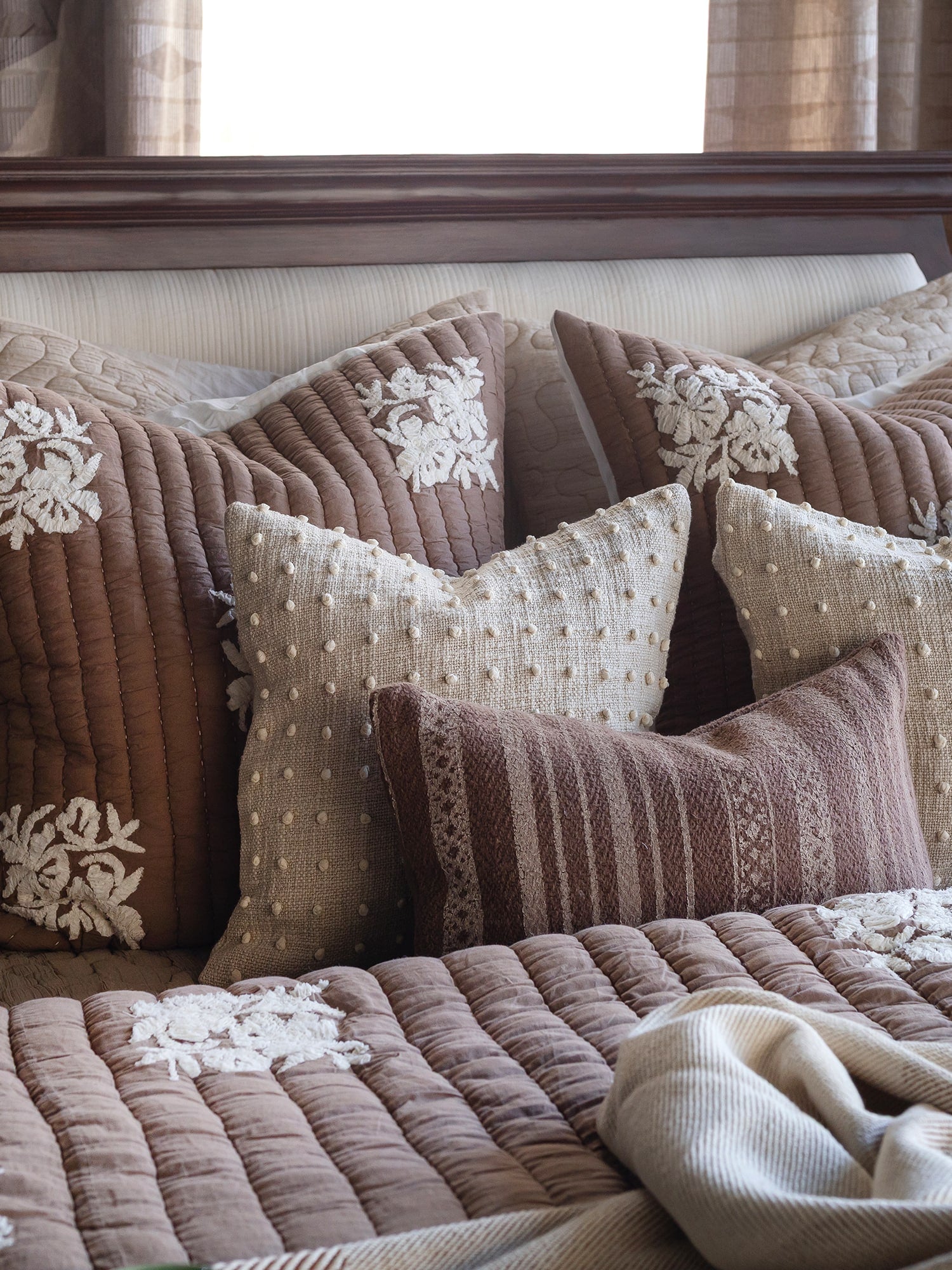 Floria Set Of 3 Stone  Bedding Set