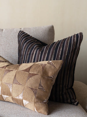 Fiber Charcoal - Brown - Beige Cushion Cover