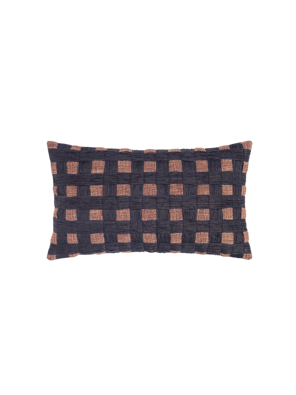 Thalor Charcoal-Brown Lumbar Cushion Cover
