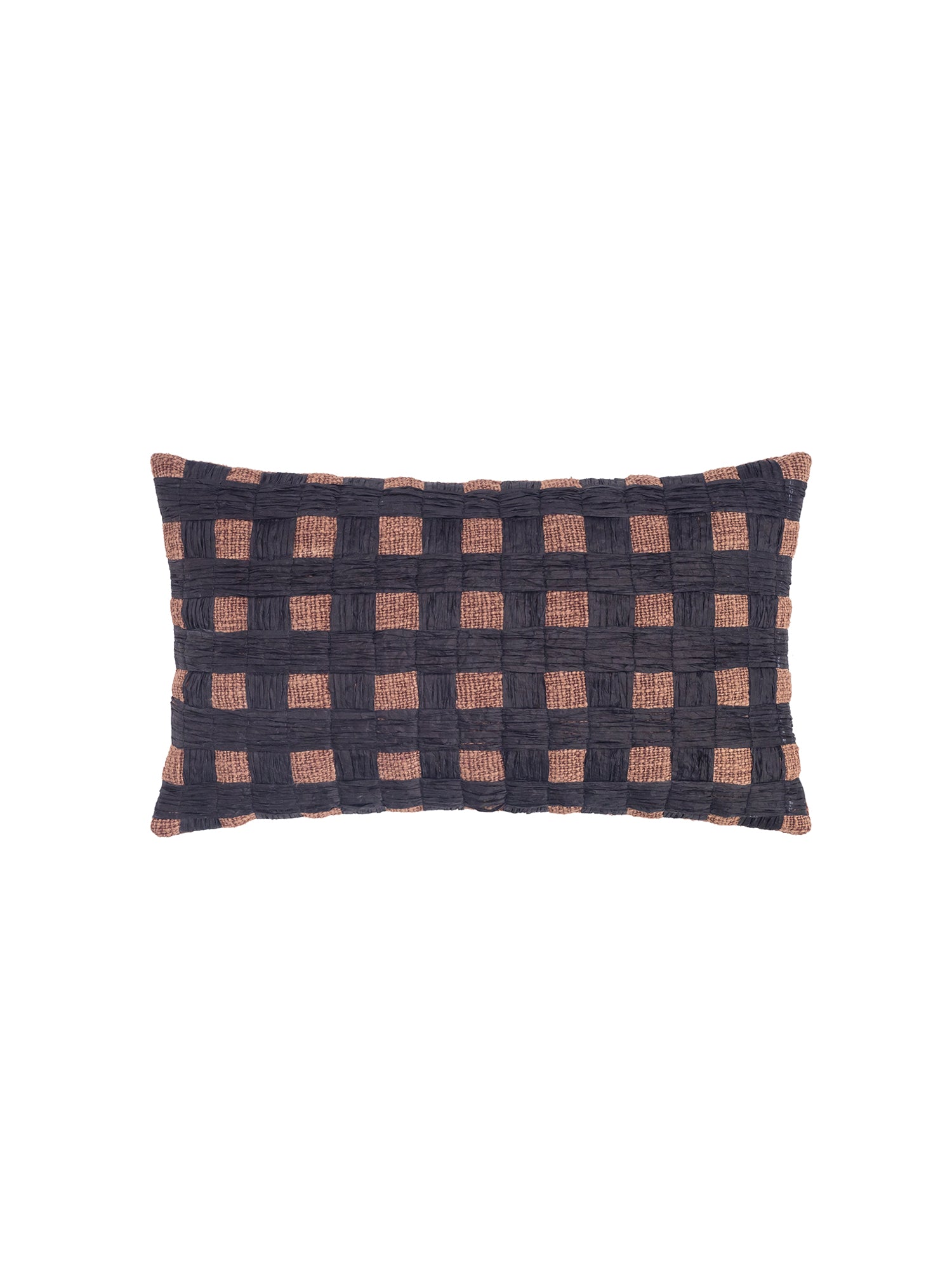 Thalor Charcoal-Brown Lumbar Cushion Cover