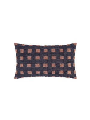 Thalor Charcoal-Brown Lumbar Cushion Cover