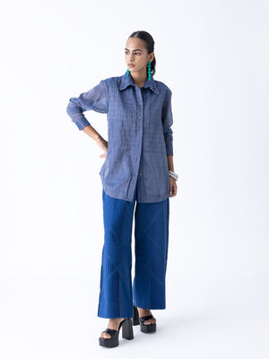 Fatsia Blue Shirt
