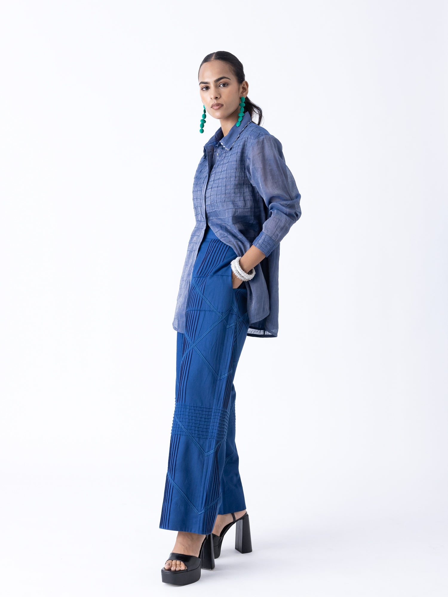 Fatsia Blue Shirt