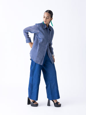 Fatsia Blue Shirt