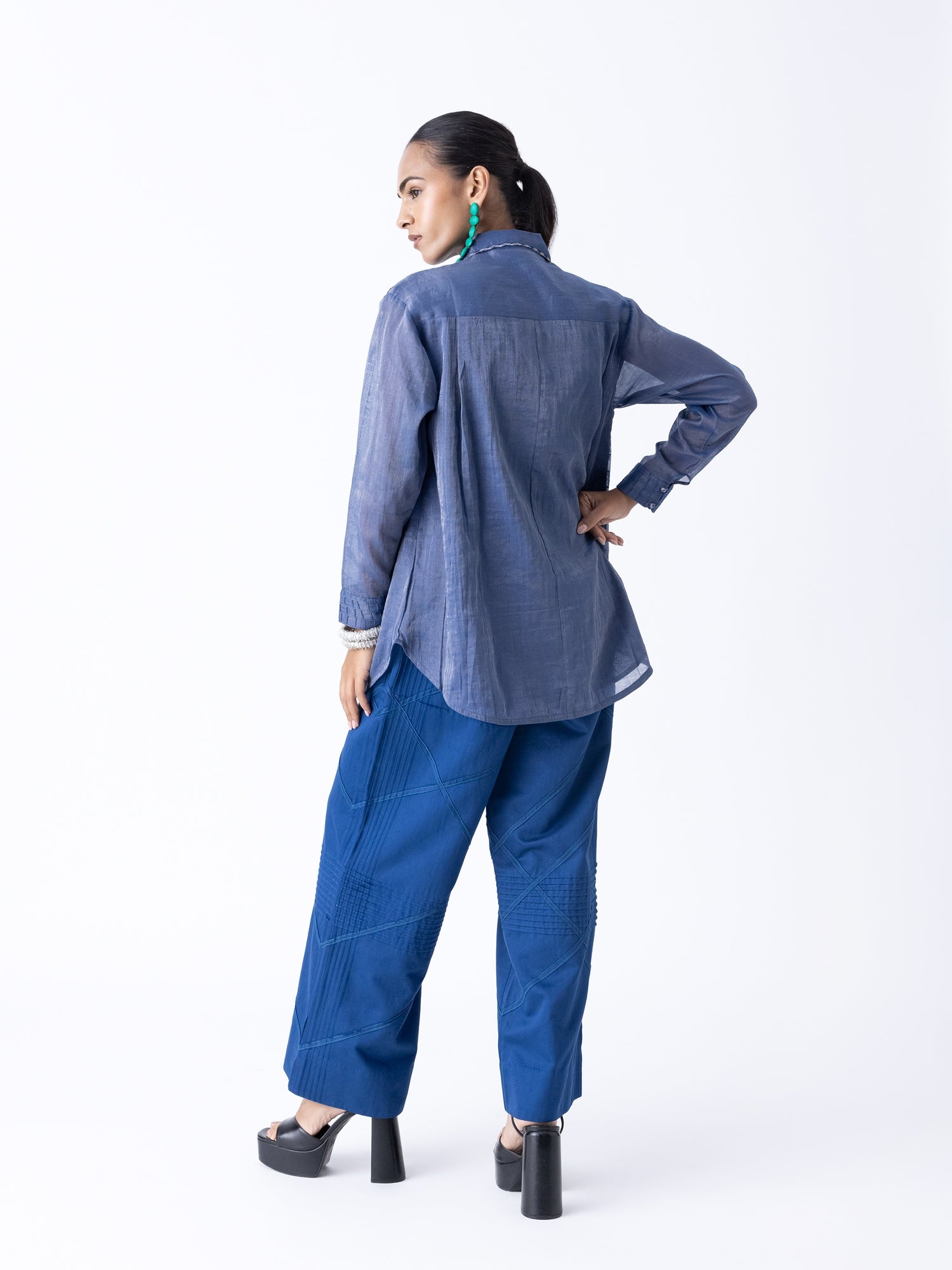 Fatsia Blue Shirt