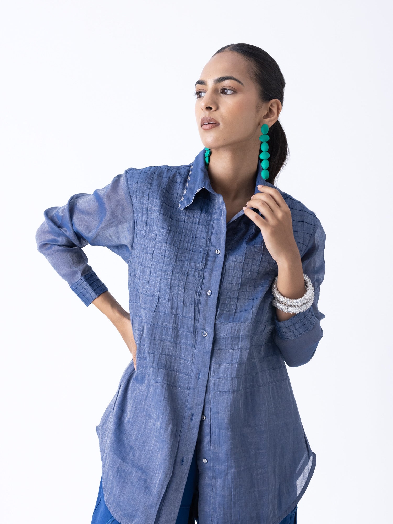 Fatsia Blue Shirt