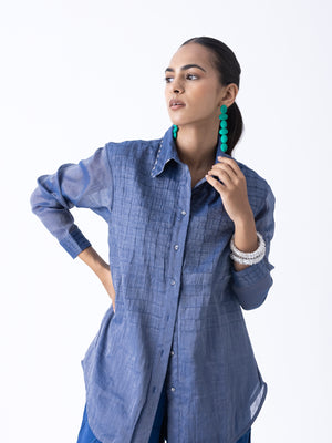 Fatsia Blue Shirt