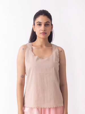 Mia Beige Cotton Slip