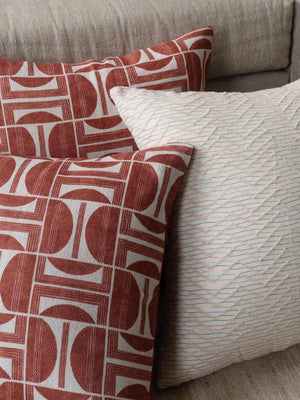 Waldo Natural/ Red Bundled Cushions