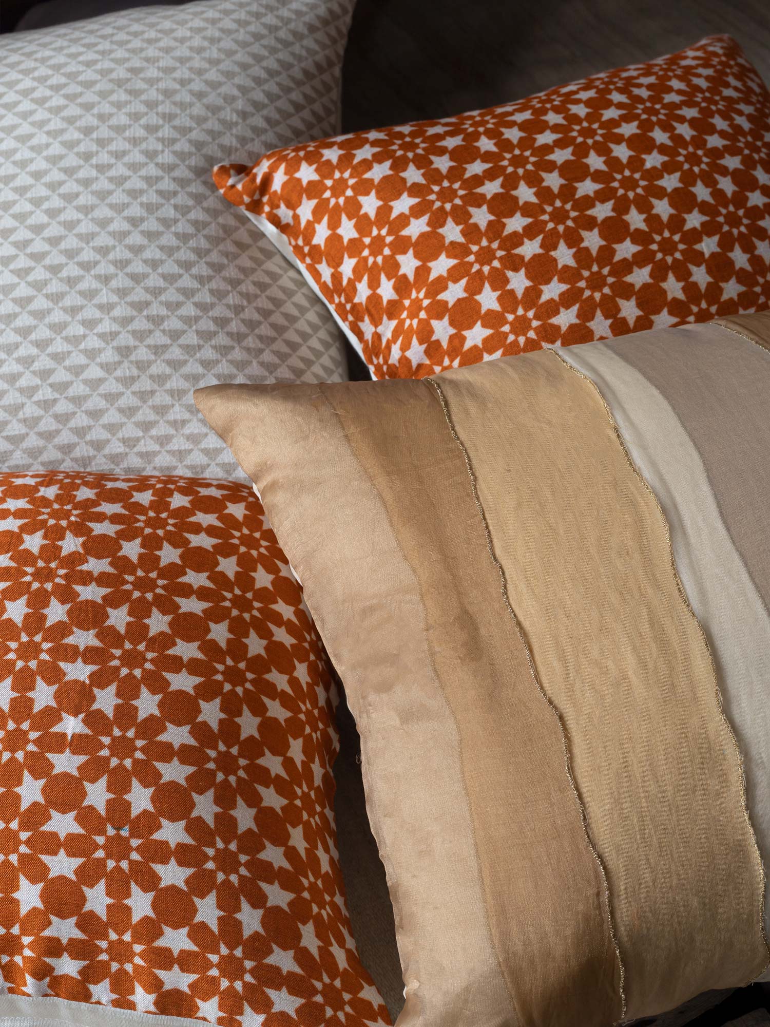 Triangle Orange Bundled Cushions
