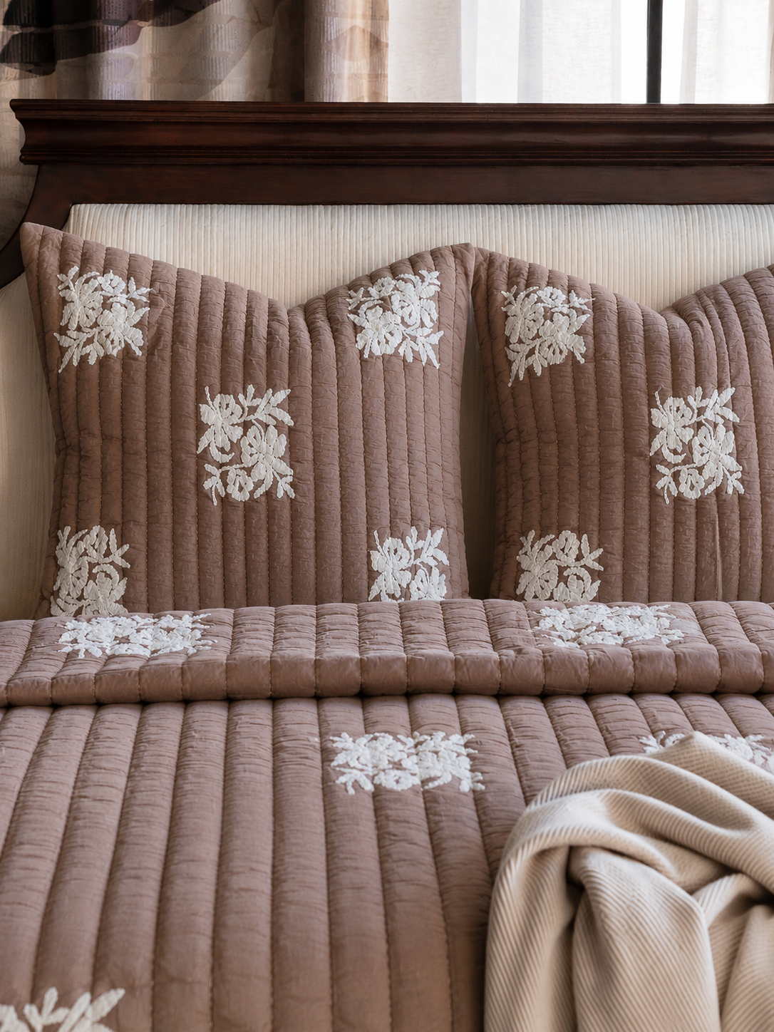 Floria Set Of 3 Stone  Bedding Set