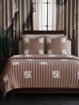 Floria Set Of 3 Stone  Bedding Set