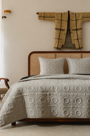Hoops Set of 3 Steel Grey Bedding Set