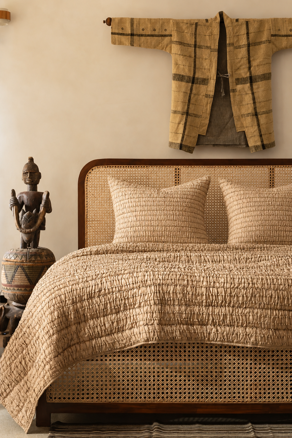 Plush Set of 3 Stone  Bedding Set
