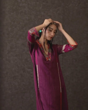 Utsang Wine Kurta
