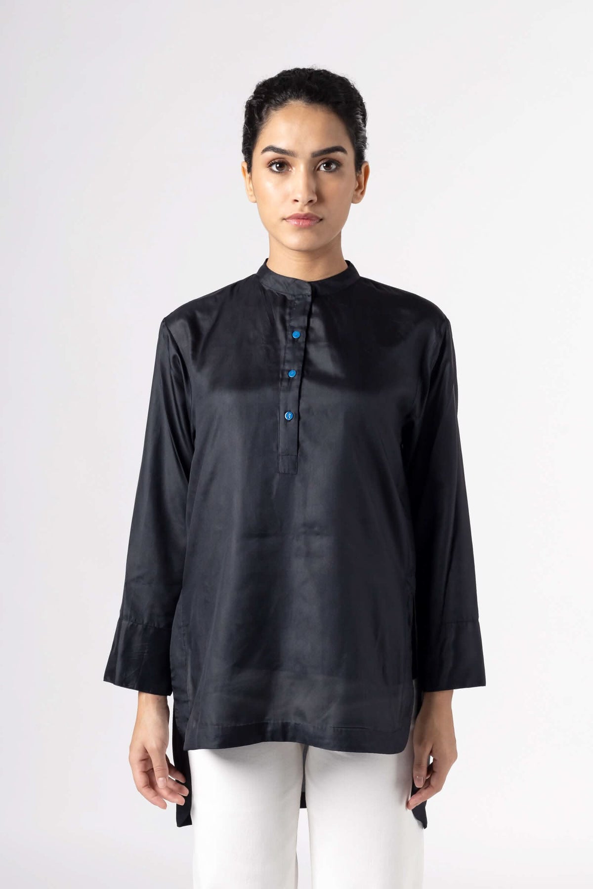Antique Silk Black Shirt
