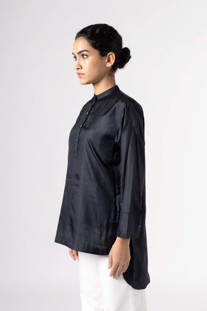 Antique Silk Black Shirt
