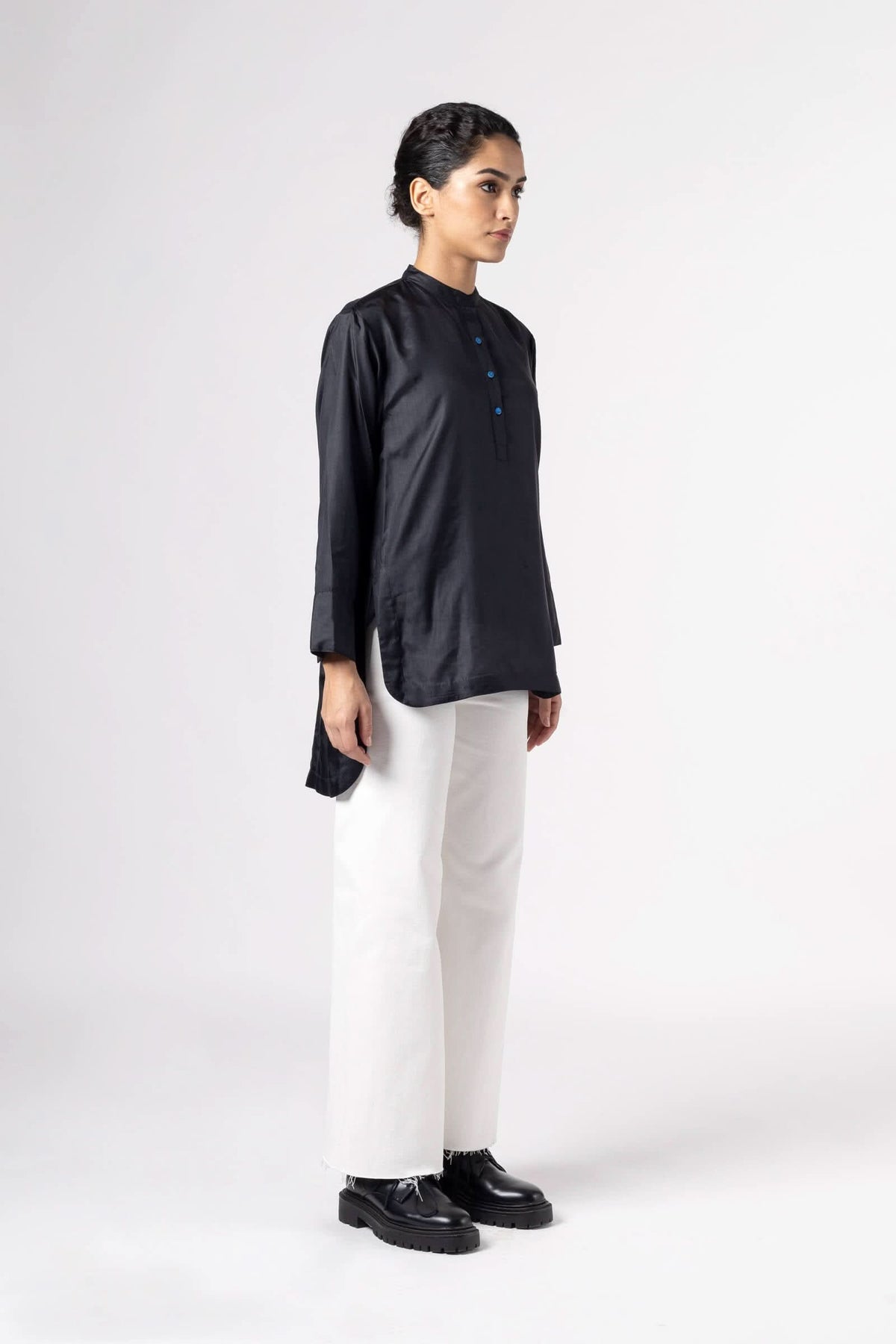 Antique Silk Black Shirt