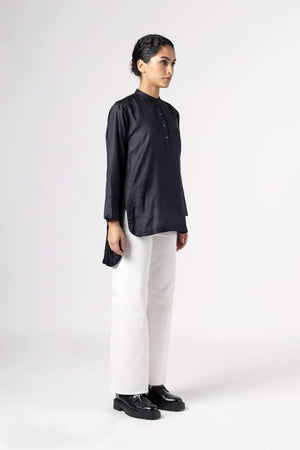 Antique Silk Black Shirt
