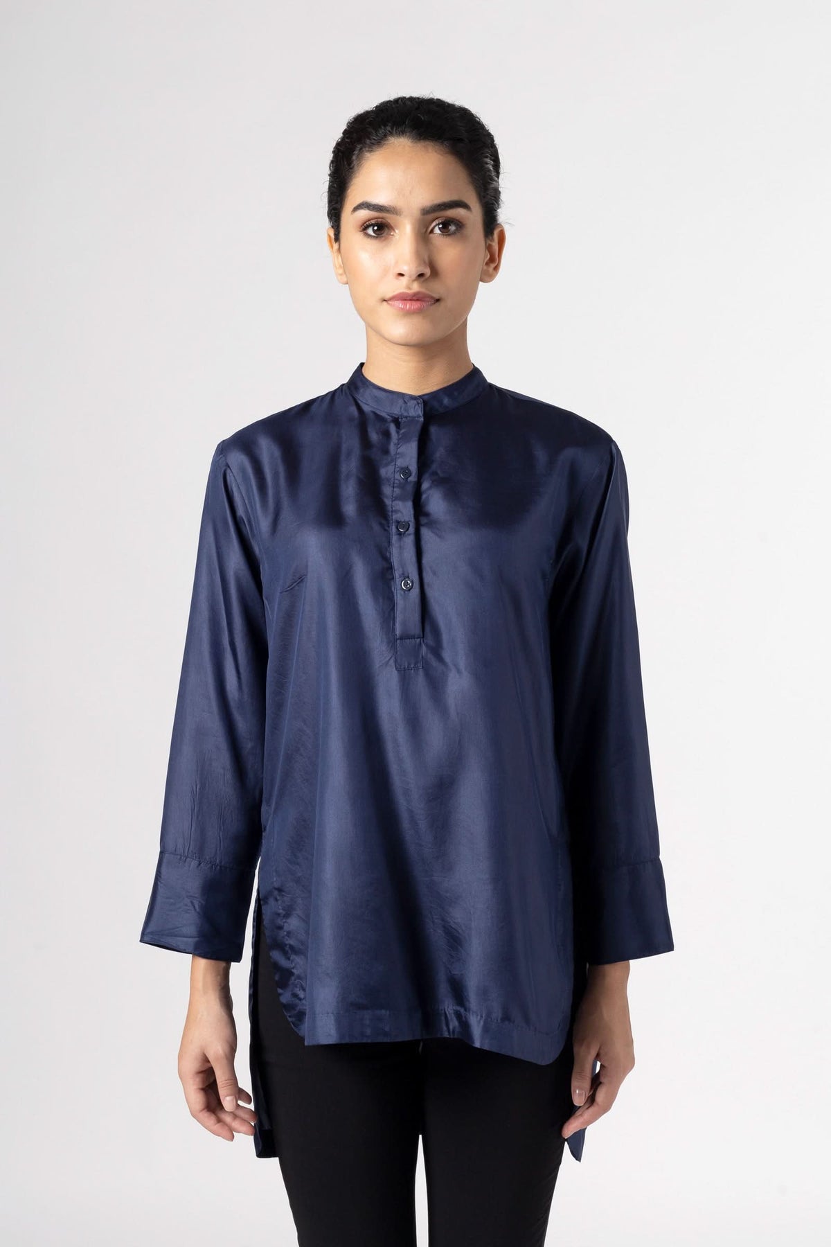 Antique Silk Blue Shirt