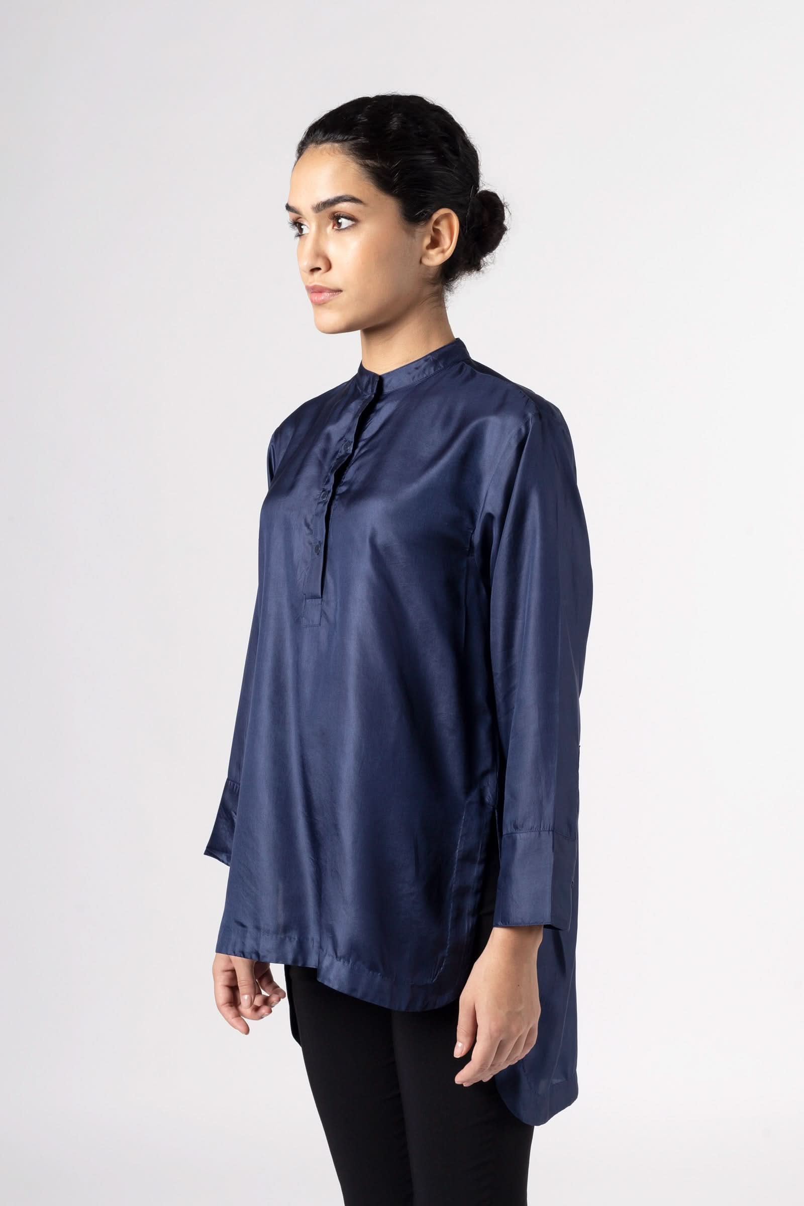 Antique Silk Blue Shirt
