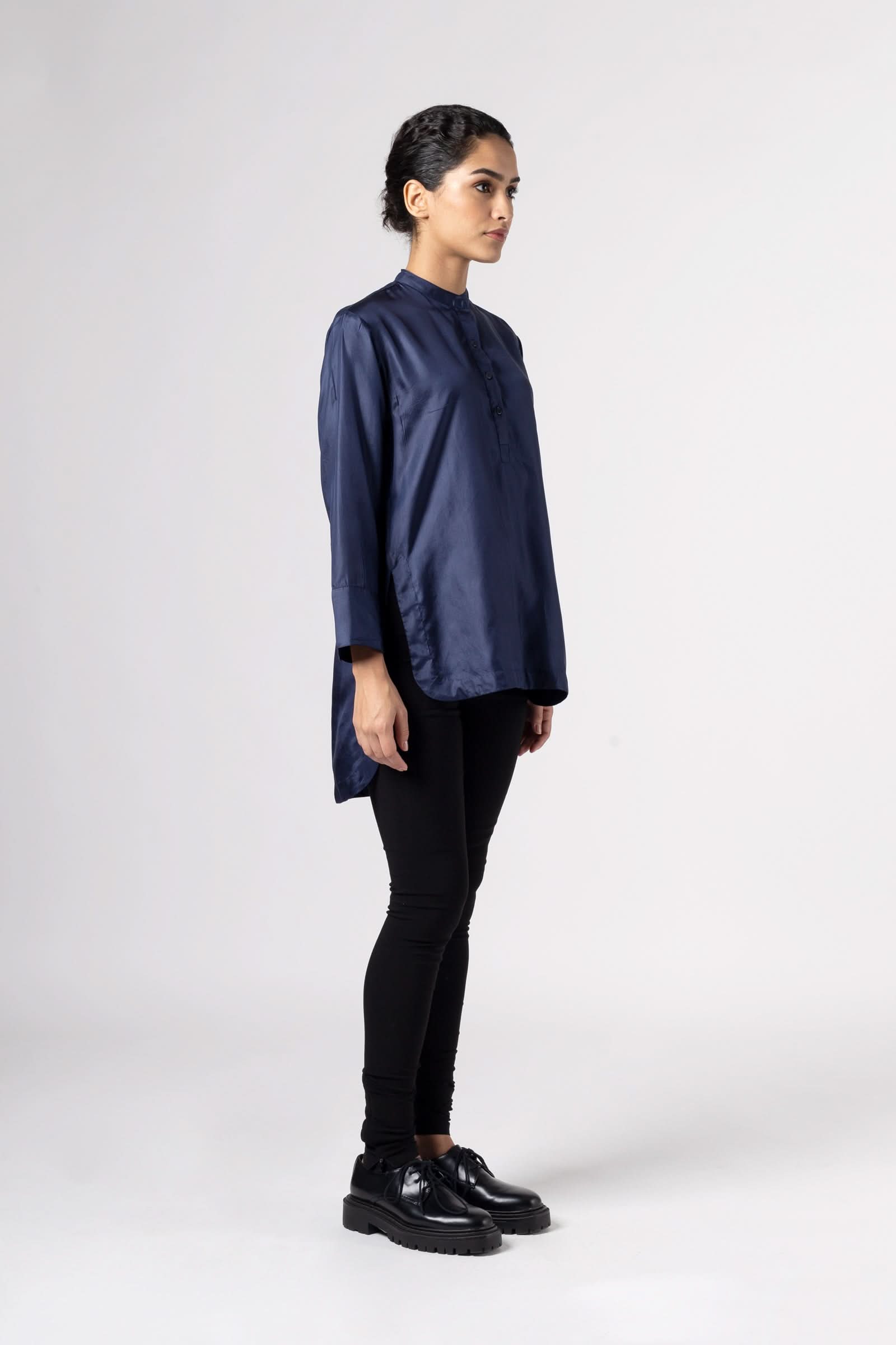 Antique Silk Blue Shirt
